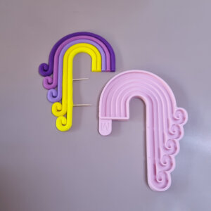Half Rainbow with Curls Silicone Mould