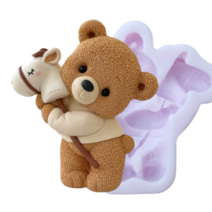 Teddy Bear with Stick Horse Silicone Mould
