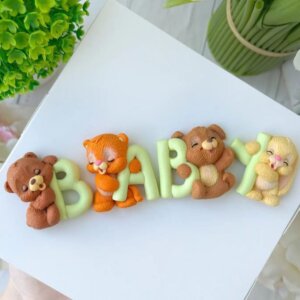 Silicone Mould Letters Baby with Animals