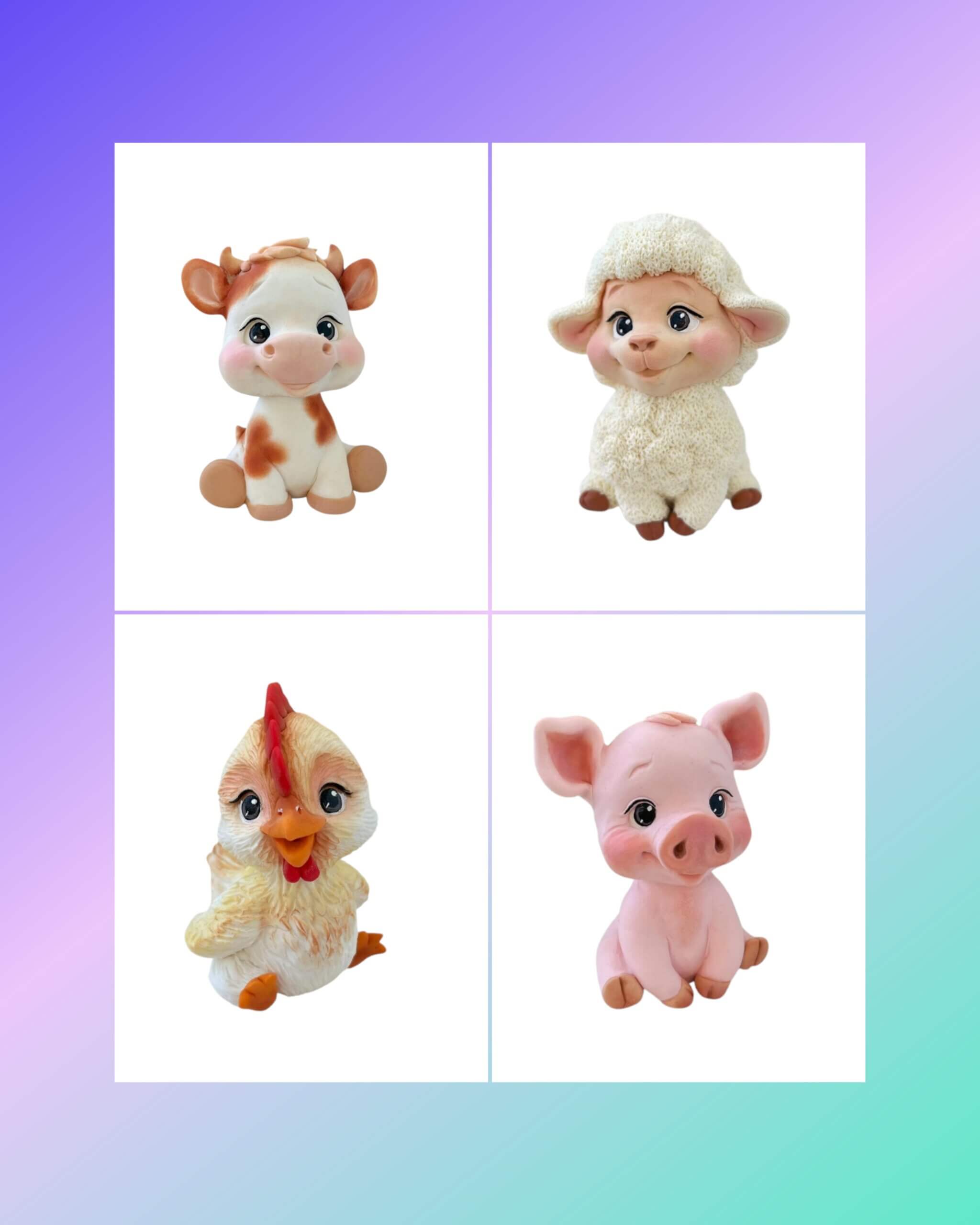 3d Farm Animals Silicone Mould