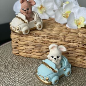 Edible Topper Bunny in the Car 092