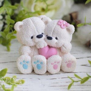 Silicone Mould Twins Teddy Bear