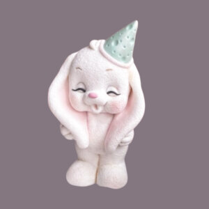 Silicone Mould Bunny with Birthday Hat