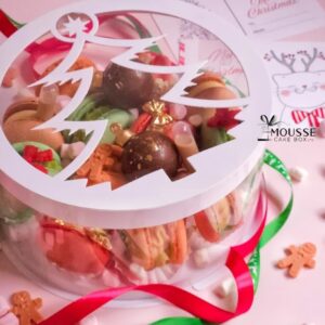 Christmas Round Shallow Macaron Boxes