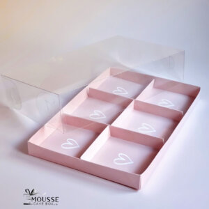Pink Clear Box for 6 Mini Cakes