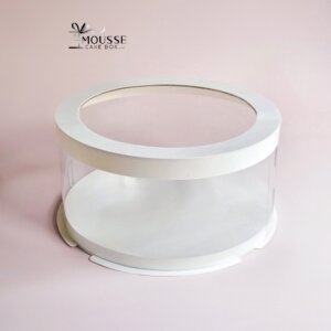 Round White Low Clear Cake Box