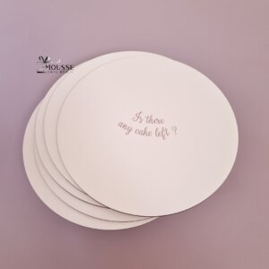 Beige Circular Cake Bases with Description