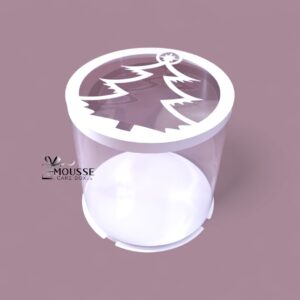 Christmas Round White Clear Top Cake Boxes
