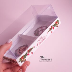 Christmas Clear Box for 2 Mini Cakes Moussecakebox