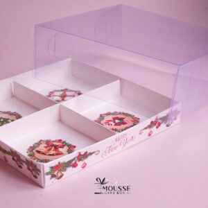 Christmas Clear Box for 4 Mini Cakes Moussecakebox