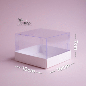 White Clear Box for 1 Mini Cake - Moussecakebox ltd